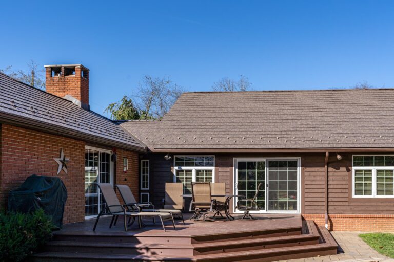 Brick home with ProVia metal slate roofing
